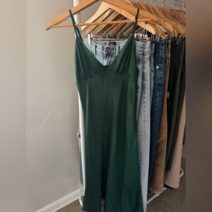 Beautiful Emerald Green Midi Slip Dress
